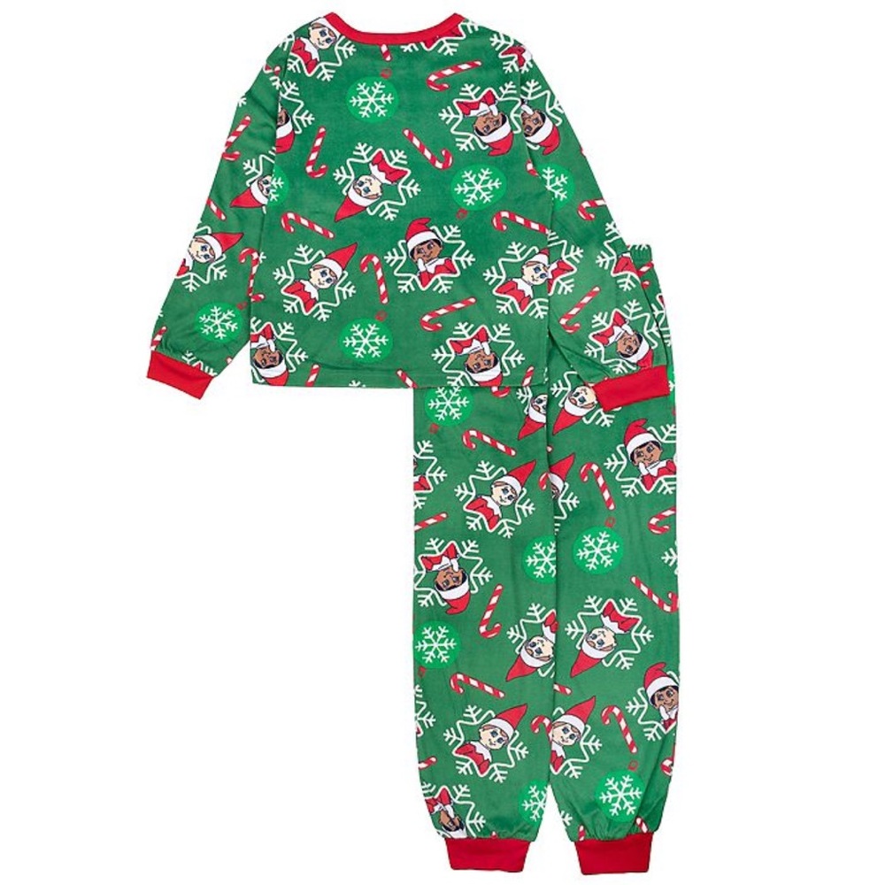 NWT The Elf on the Shelf all over ornaments print long sleeve sleep set size 4